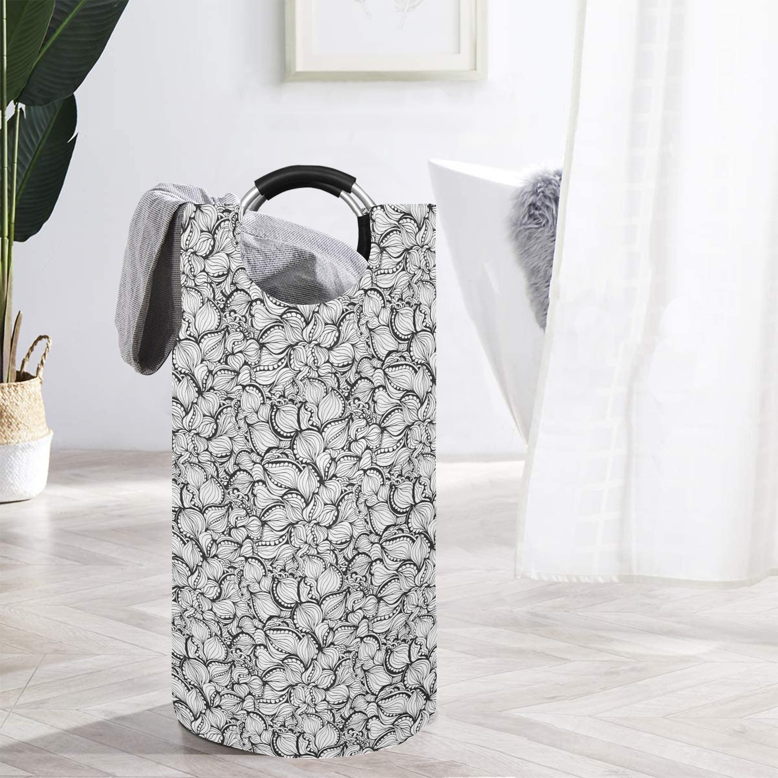 Pussy Willow Pods Round Laundry Bag