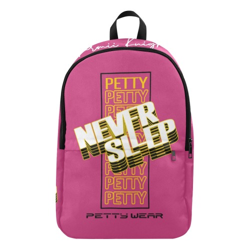 Never Sleep Pink Backpack Fabric Backpack for Adult (Model 1659)