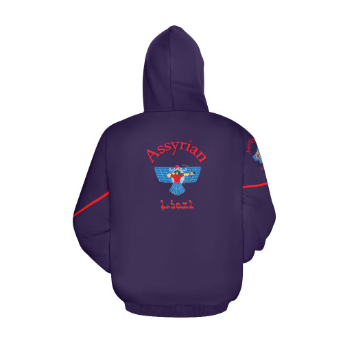Assyrian Flag All Over Print Hoodie for Men (USA Size) (Model H13)