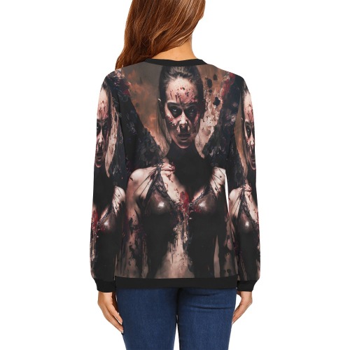 Angel of death All Over Print Crewneck Sweatshirt for Women (Model H18)
