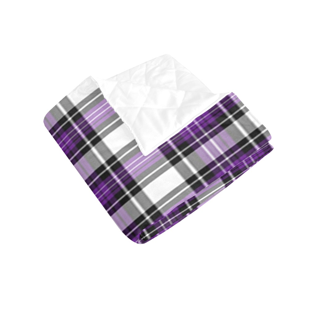 Purple Black Plaid Quilt 50"x60"