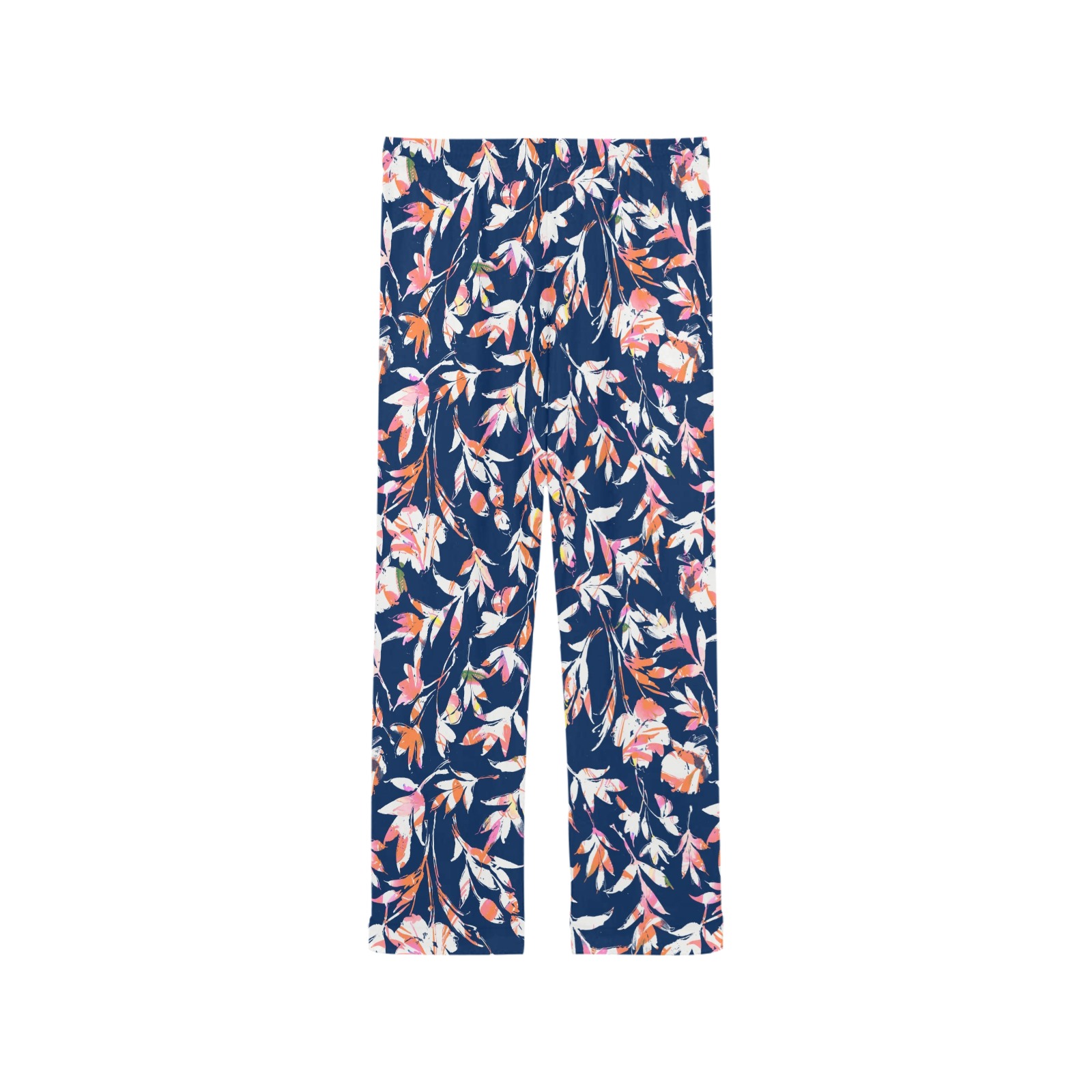 Orange garden on blue-3 Women's Pajama Trousers
