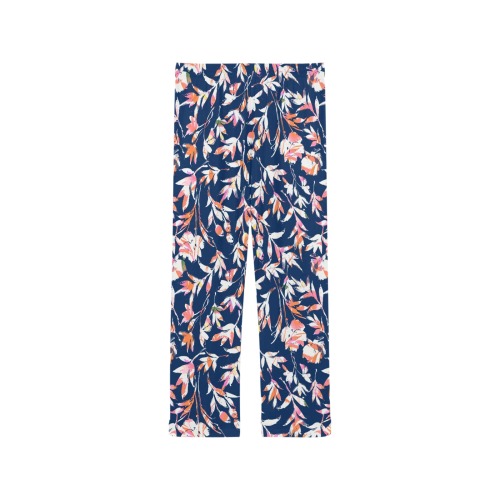Orange garden on blue-3 Women's Pajama Trousers