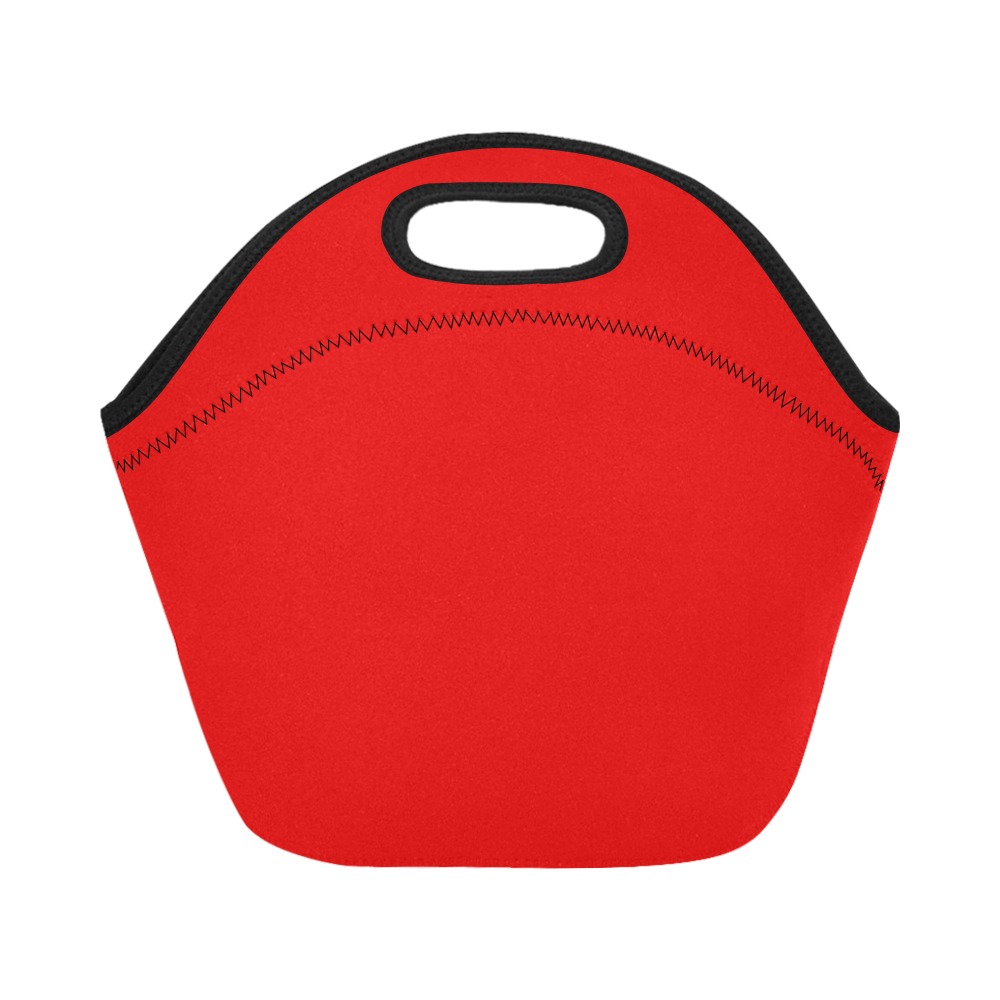 Merry Christmas Red Solid Color Neoprene Lunch Bag/Small (Model 1669)