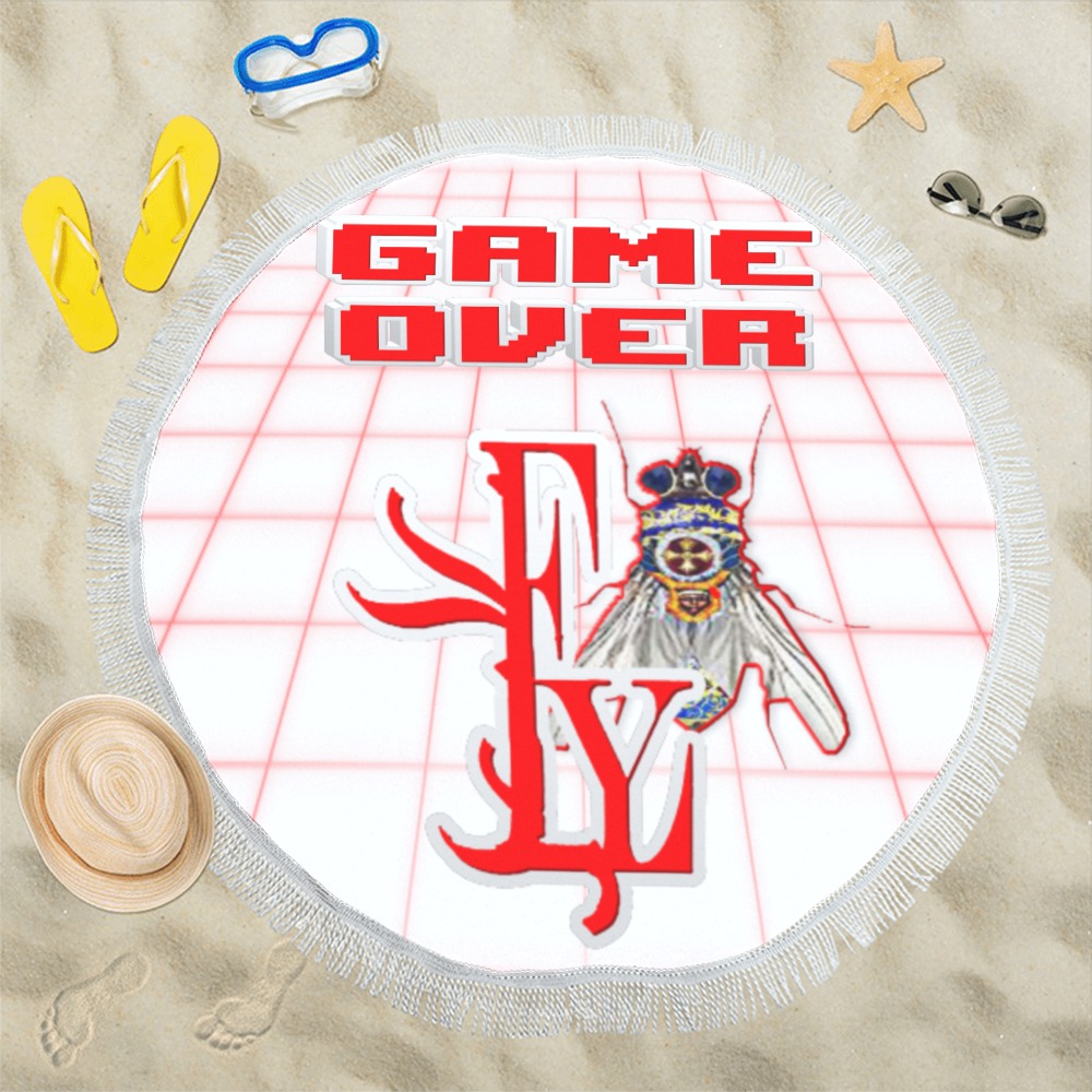 Game Over Collectable Fly Circular Beach Shawl 59"x 59"
