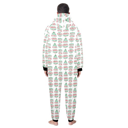 Naughty Christmas Onesie Unisex One-Piece Zip Up Hooded Pajamas