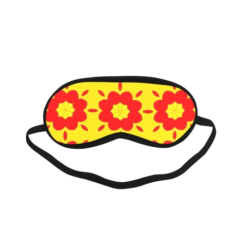 Red Flowers on Yellow Sleeping Mask