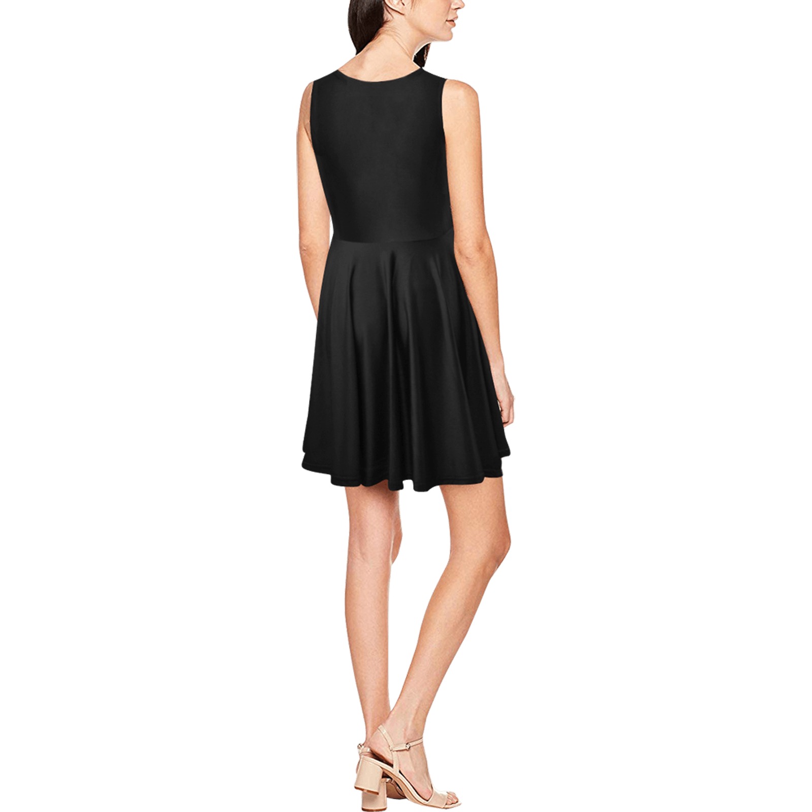 Fashion black Thea Sleeveless Skater Dress(Model D19)