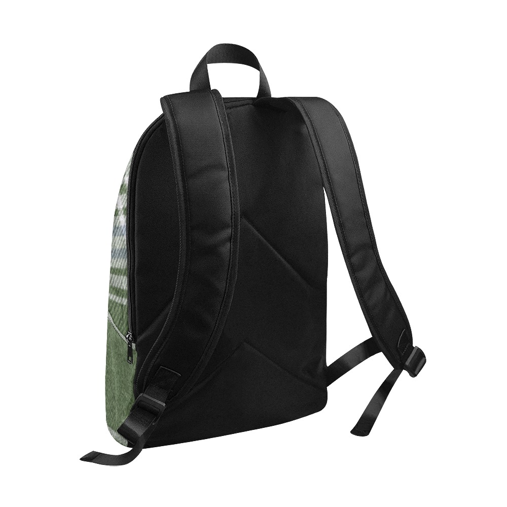 Green Blue Plaid Fabric Backpack for Adult (Model 1659)