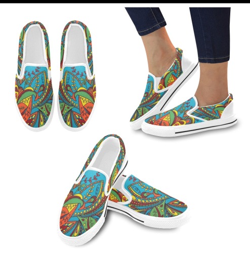 Euphoric Women's Slip-on Canvas Shoes (Model 019)