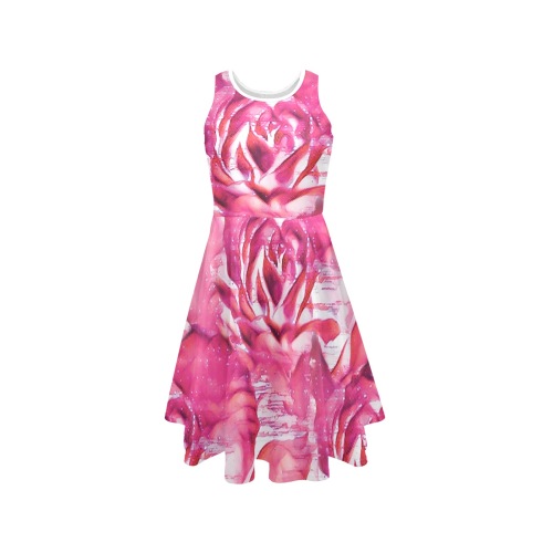 Sweet Summer Roses Sleeveless Expansion Dress (Model D60)