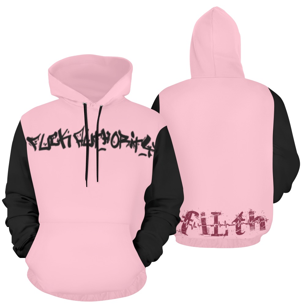 FUCK AUTHORITY All Over Print Hoodie for Women (USA Size) (Model H13)