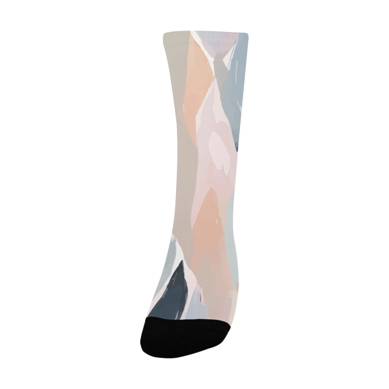 Elegant abstract shapes of soft pink, blue colors Custom Socks for Women