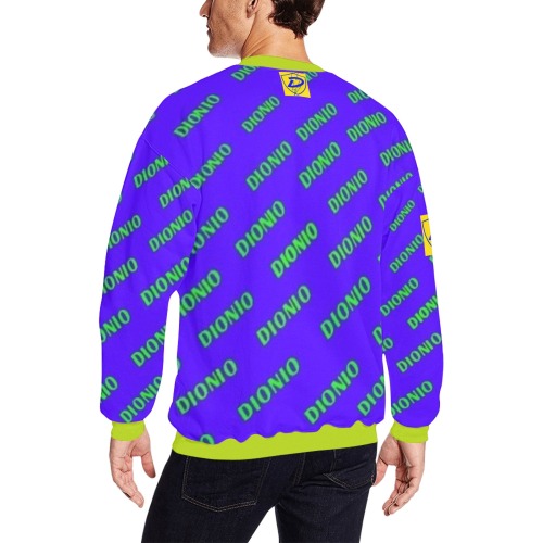 DIONIO Clothing - Steppers Sweatshirt (Blue) Men's Oversized Fleece Crew Sweatshirt (Model H18)