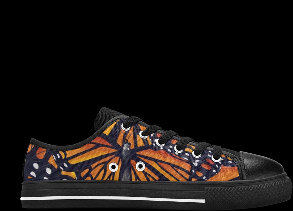 Orange Monarch Butterflies Men's Classic Canvas Shoes (Model 018)