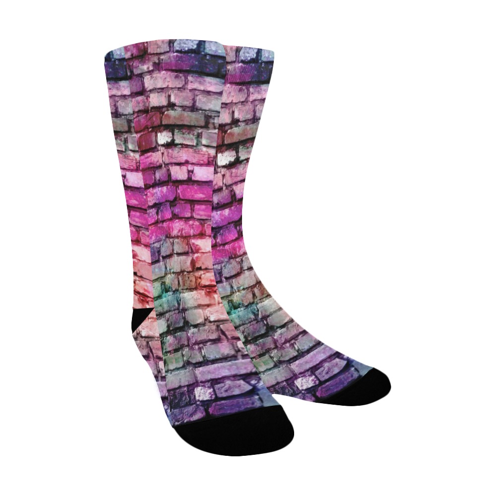 Colorful Brickwall Women's Custom Socks