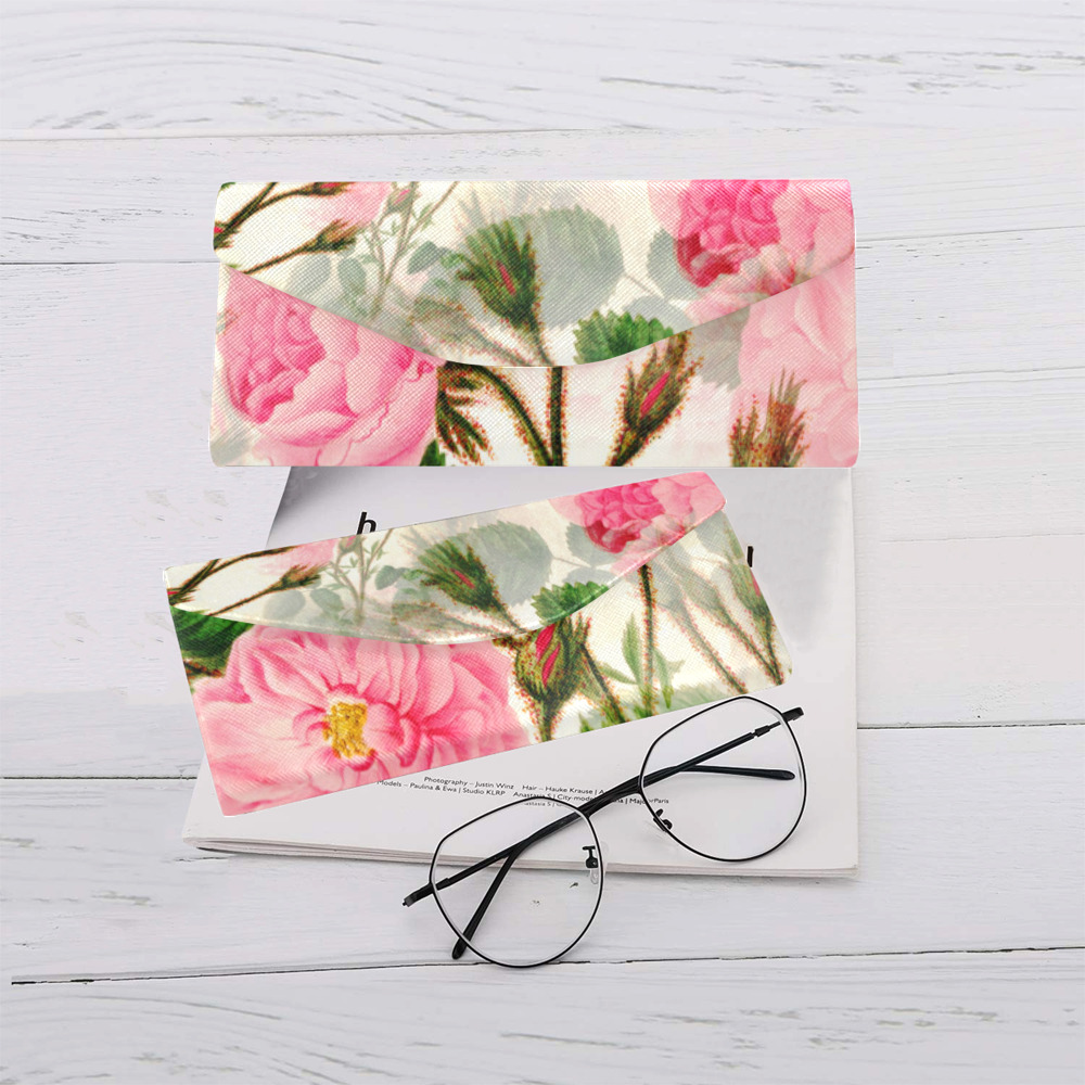 Vintage Pink Rose Garden Blossom Custom Foldable Glasses Case