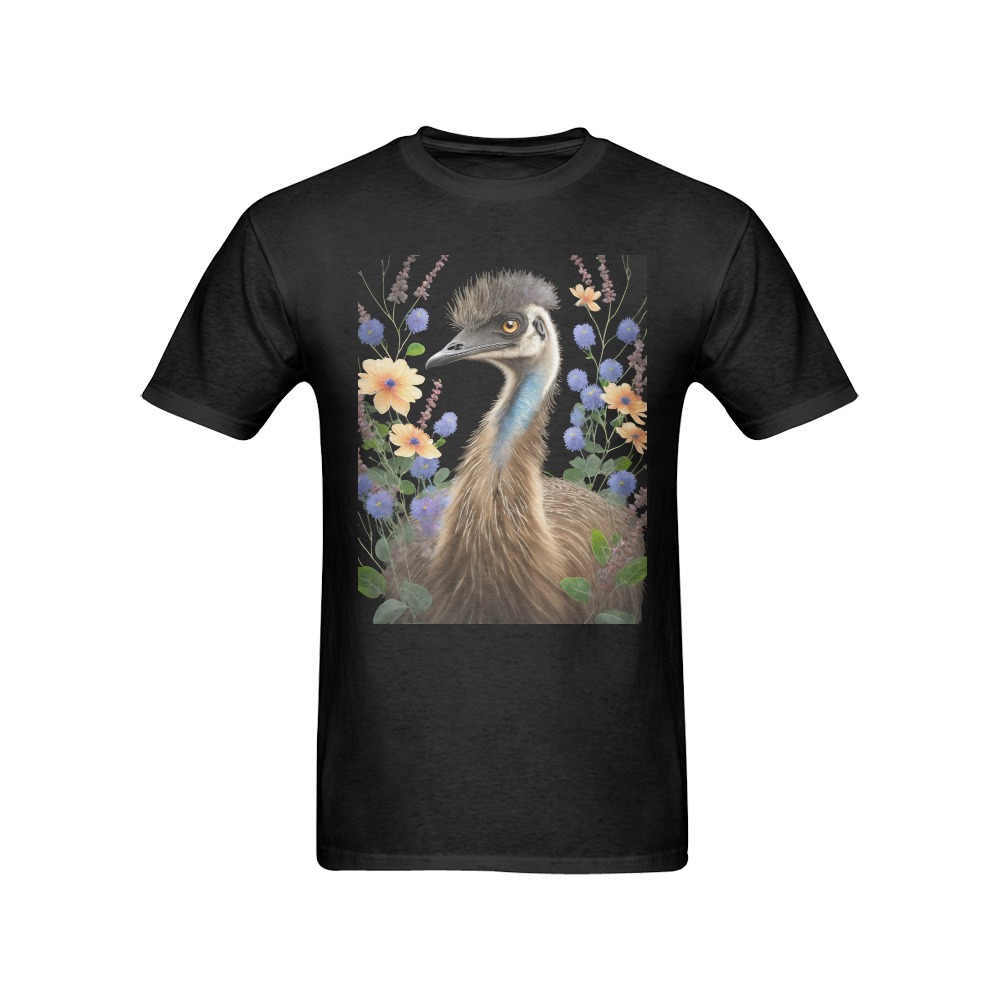 emu against a black background Men's T-Shirt in USA Size (Front Printing Only)