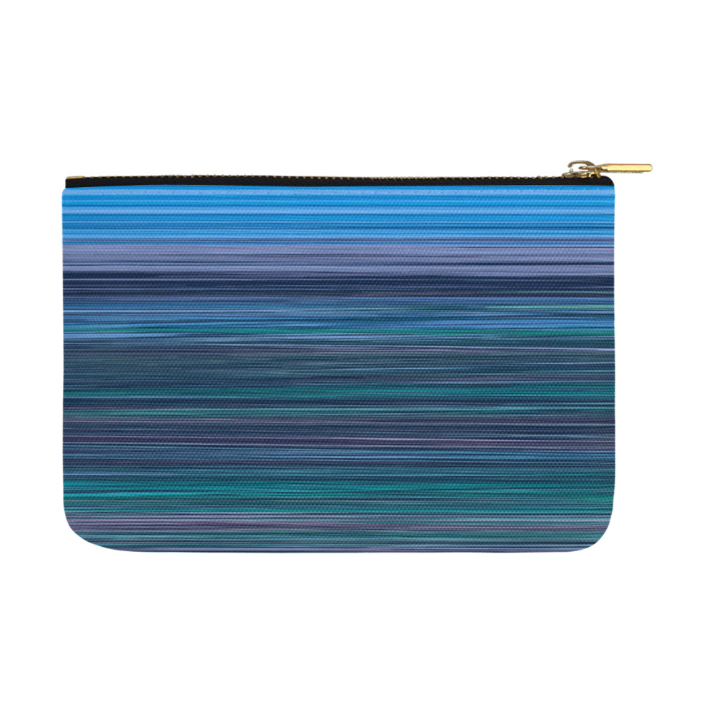 Abstract Blue Horizontal Stripes Carry-All Pouch 12.5''x8.5''