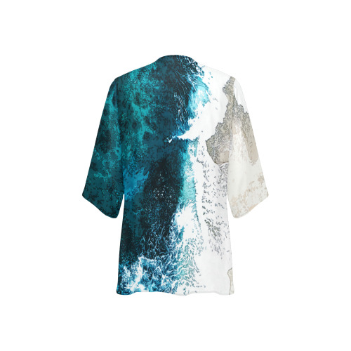 Ocean And Beach Women's Kimono Chiffon Cover Ups (Model H51)
