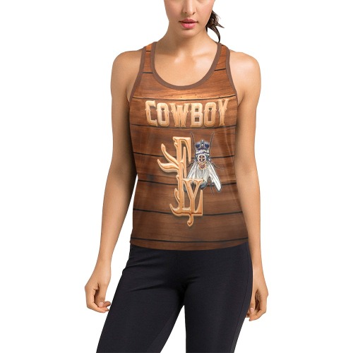 Cowboy Collectable Fly Women's Racerback Tank Top (Model T60)