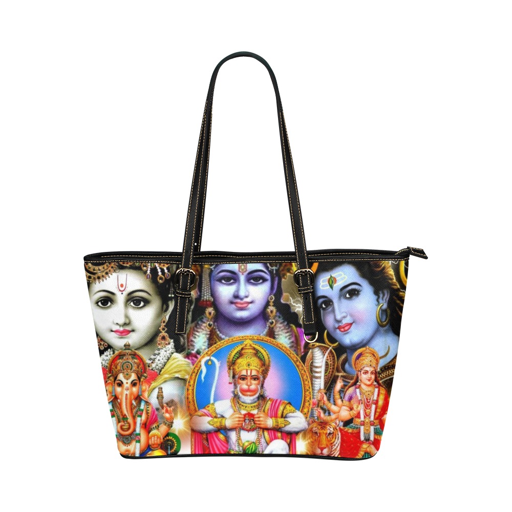 HINDUISM Leather Tote Bag/Large (Model 1651)
