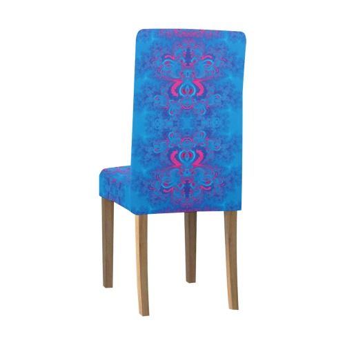 Blue Flowers on the Ocean Frost Fractal Chair Cover (Pack of 4)