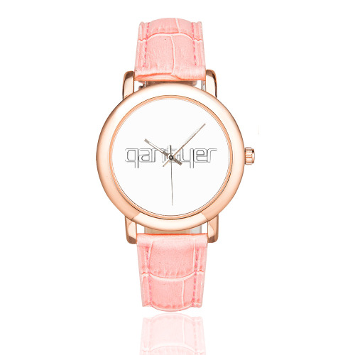 W-Rose Q68103 | Women's Rose Gold Leather Strap Watch(Model 201)