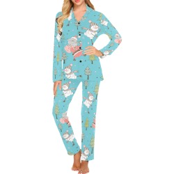 Santa and Snowman (LB) Women's Long Pajama Set