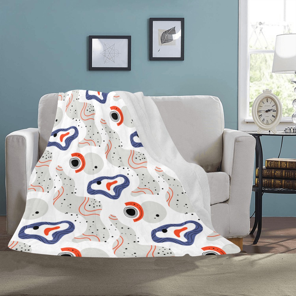 Elegant Abstract Mid Century Pattern Ultra-Soft Micro Fleece Blanket 50"x60"