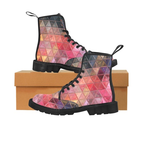 mosaic triangle 3 Martin Boots for Women (Black) (Model 1203H)