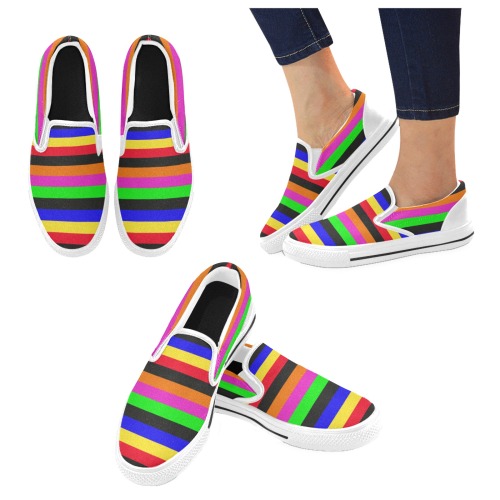 multicolour w Slip-on Canvas Shoes for Kid (Model 019)
