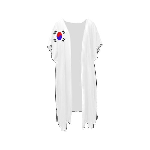 South Korean Flag Mid-Length Side Slits Chiffon Cover Ups (Model H50)