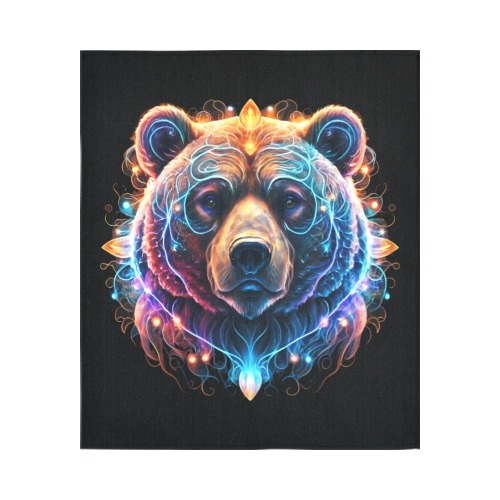 Spirit Bear 2 Cotton Linen Wall Tapestry 51"x 60"