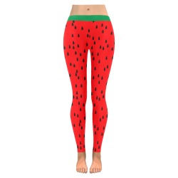 Watermelon Women's Low Rise Leggings (Invisible Stitch) (Model L05)