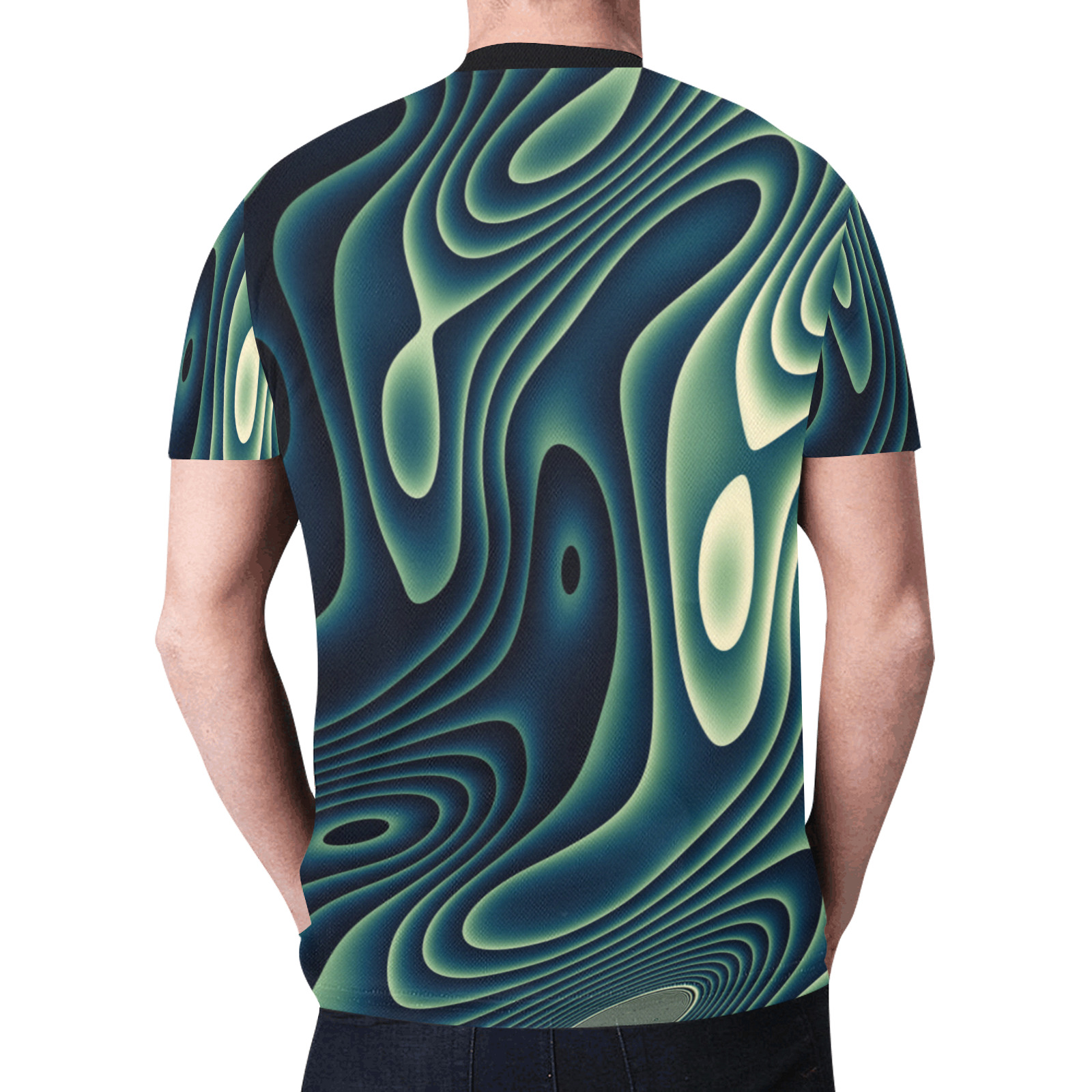 Green Swirls New All Over Print T-shirt for Men (Model T45)