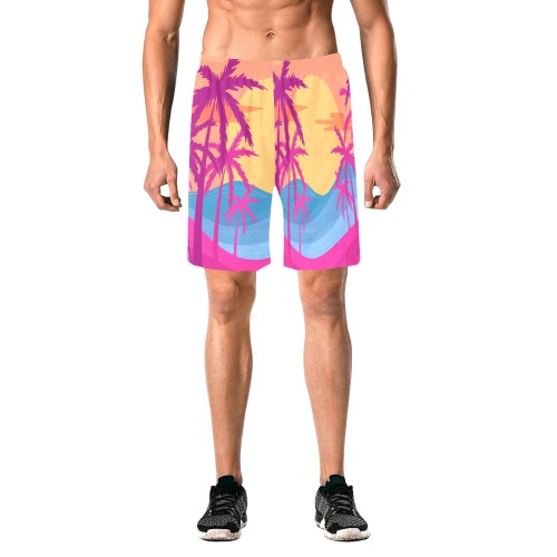palm silhouettes collectable fly Men's All Over Print Elastic Beach Shorts (Model L20)