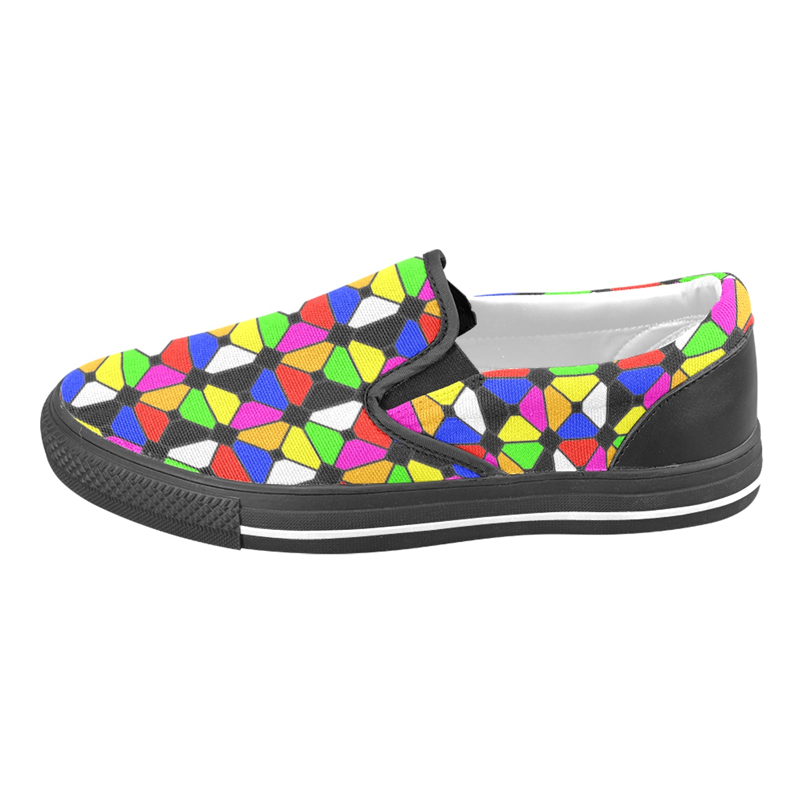 symmetrical pane b Slip-on Canvas Shoes for Kid (Model 019)