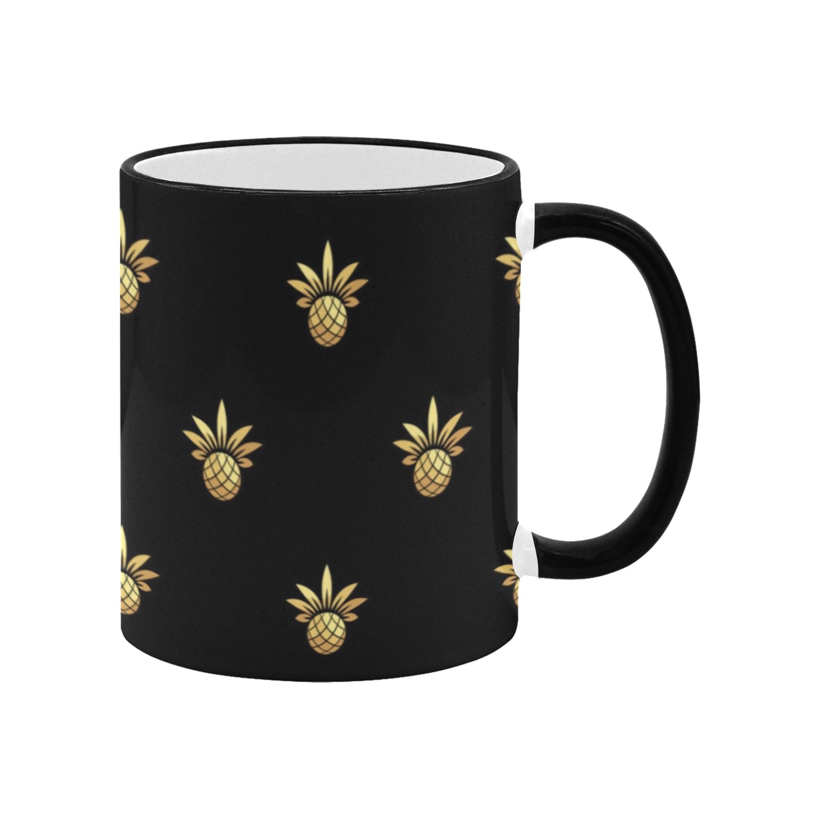 Golden Pineapple Custom Edge Color Mug (11oz)