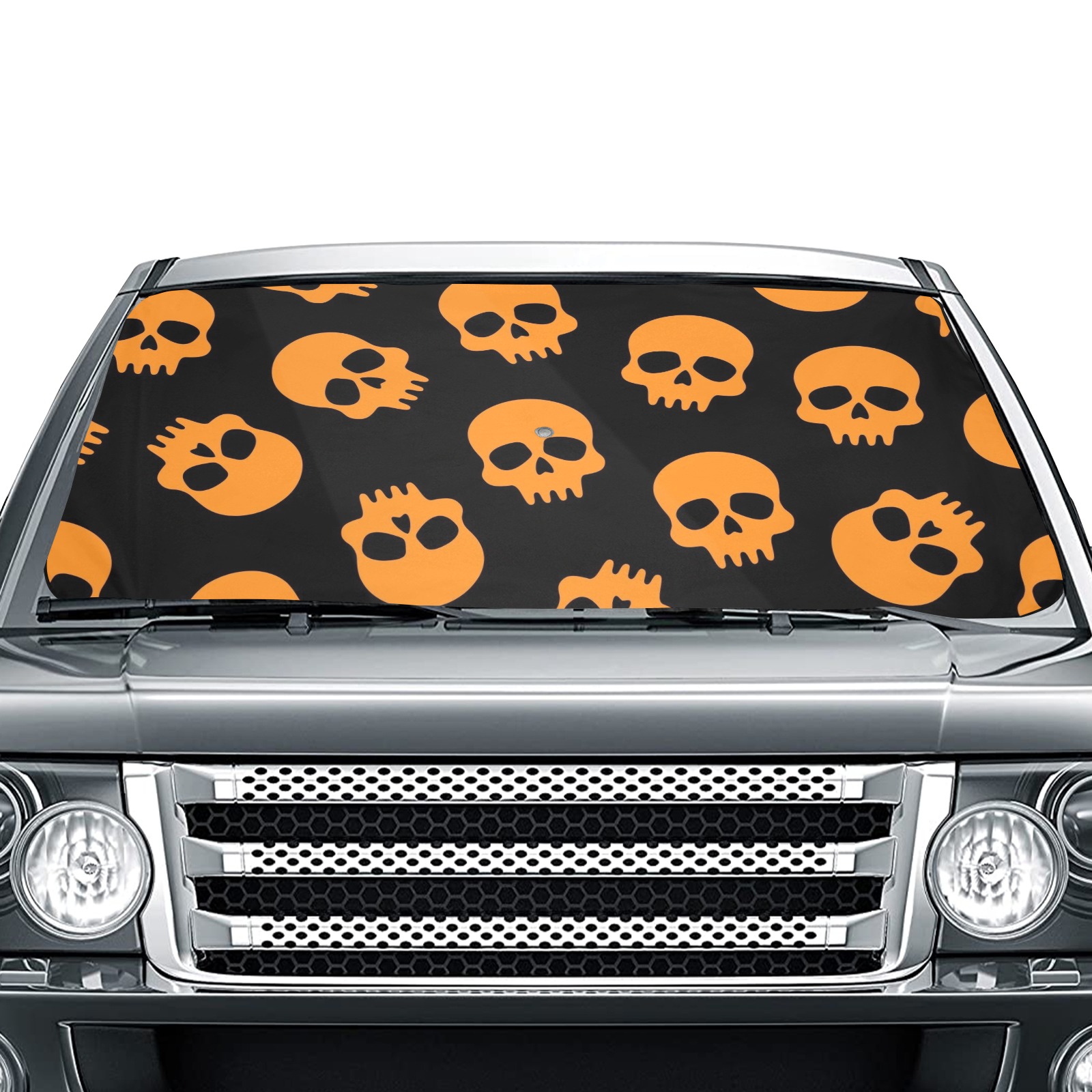 Halloween Skulls Car Sun Shade Umbrella 58"x29"