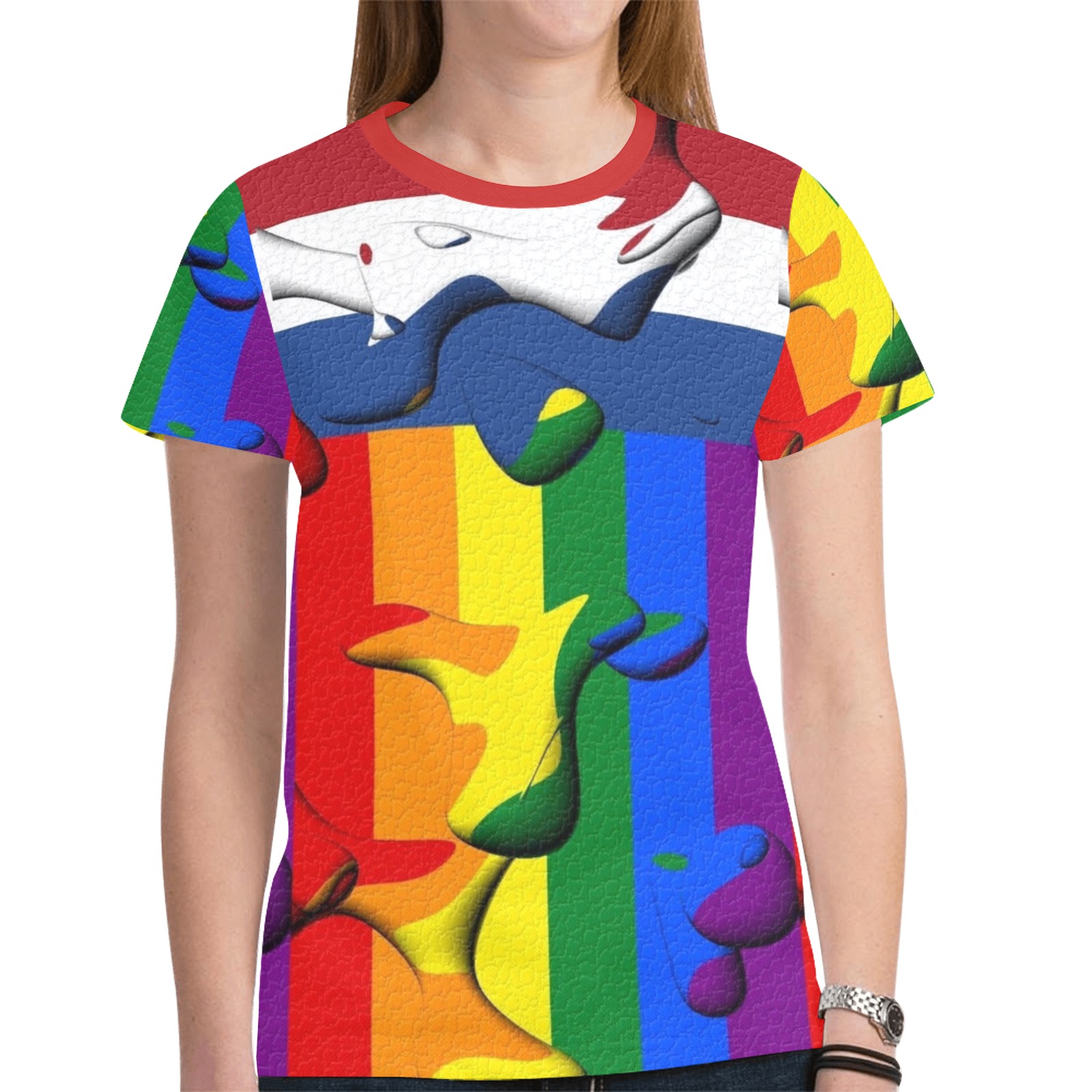 Netherland Pride Flag Pop Art by Nico Bielow New All Over Print T-shirt for Women (Model T45)