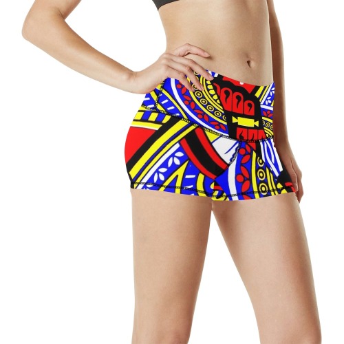 JACK OF SPADES (POPART COLOURS) Women's All Over Print Yoga Shorts (Model L17)