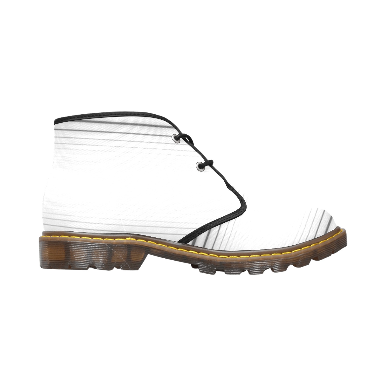 Women Chukka Boot - White Stripe 2 Men's Canvas Chukka Boots (Model 2402-1)