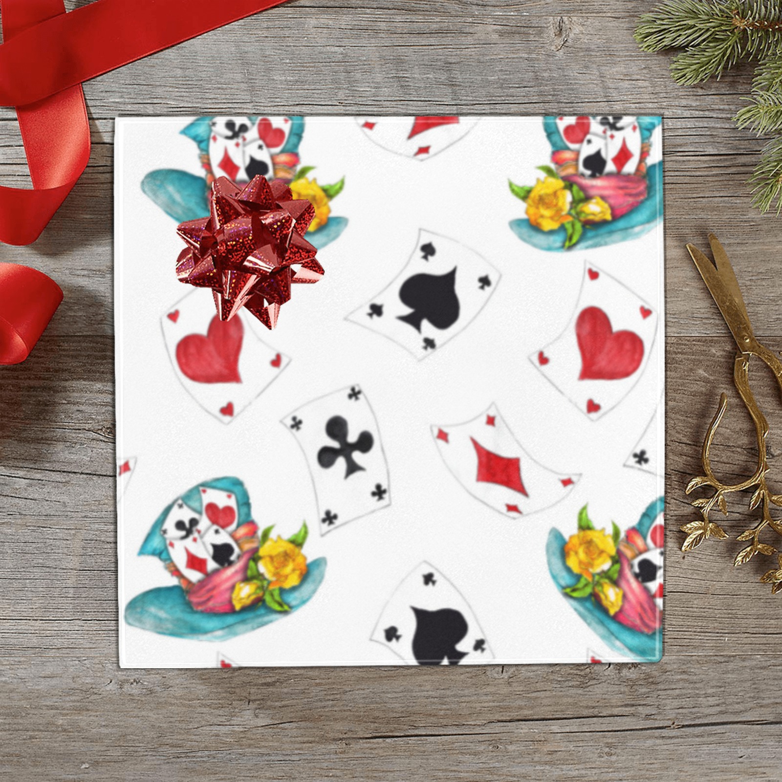 Mad Hatter Pattern Gift Wrapping Paper 58"x 23" (2 Rolls)