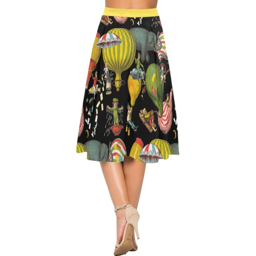 Old Air Balloons Mnemosyne Women's Crepe Skirt (Model D16)