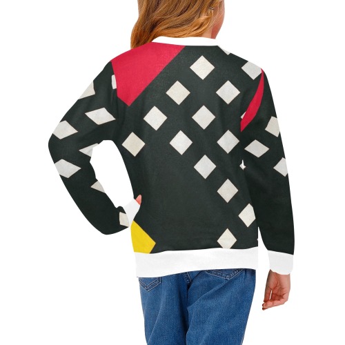 Counter-composition XV by Theo van Doesburg- Girls' All Over Print Crew Neck Sweater (Model H49)