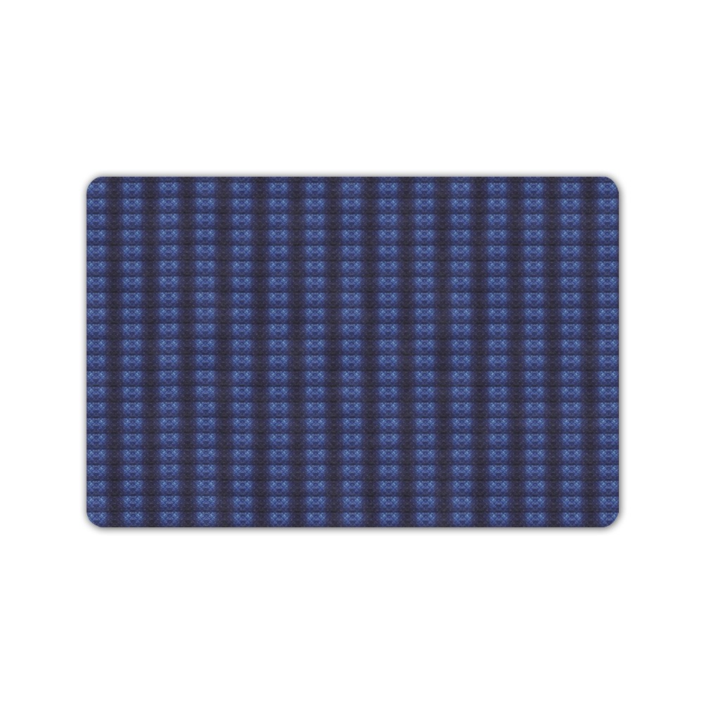 blue pattern 002 repeating pattern Doormat 24"x16" (Black Base)