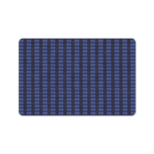 blue pattern 002 repeating pattern Doormat 24"x16" (Black Base)