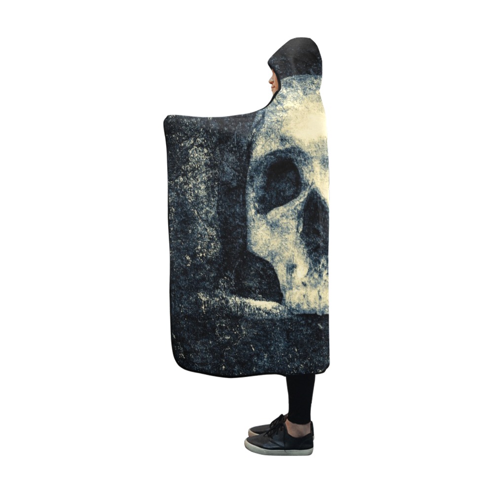 Man Skull In A Savage Temple Halloween Horror Hooded Blanket 60''x50''
