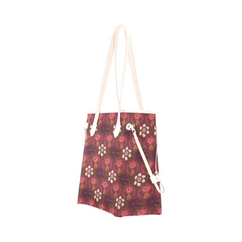 Retro floral Clover Canvas Tote Bag (Model 1661)